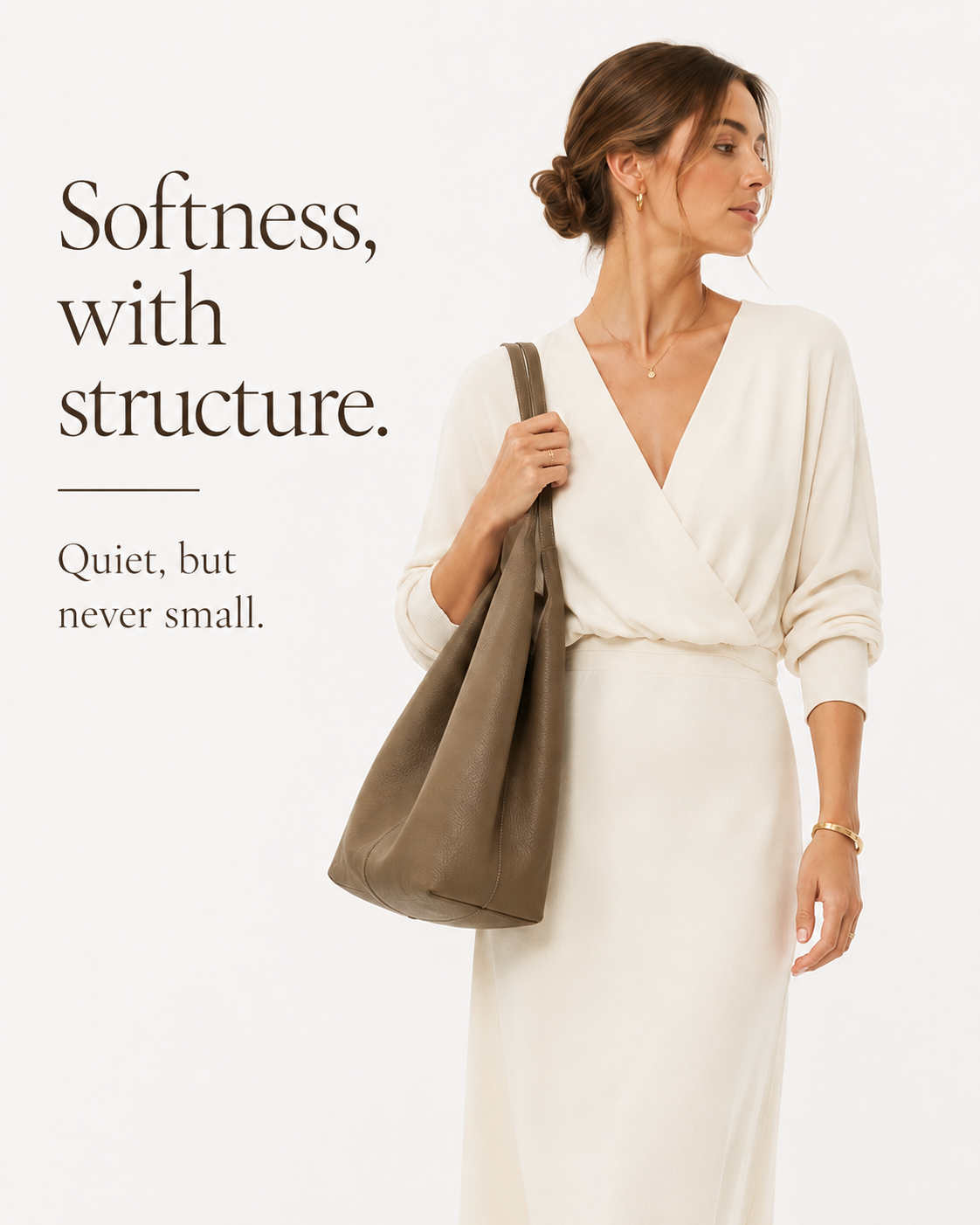 #Gray Pebbled Leather Shoulder Tote Bag