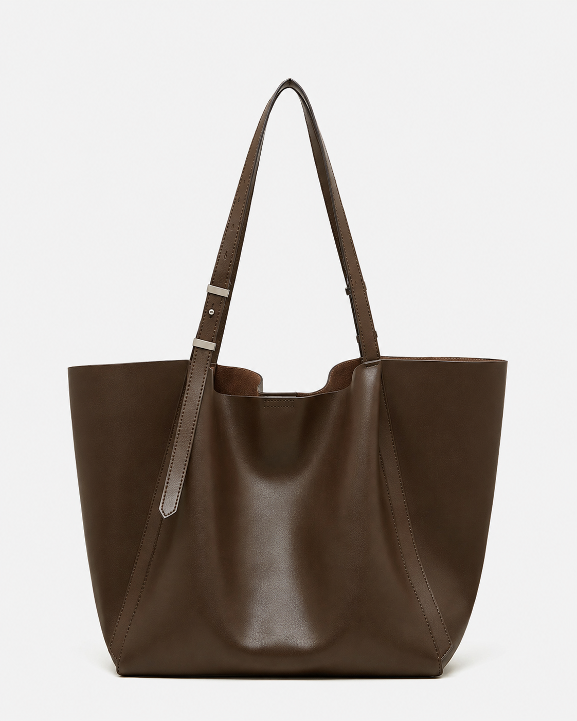 Top-Grain Leather Shoulder Tote Bag for Women | Large Soft Work Carryall
