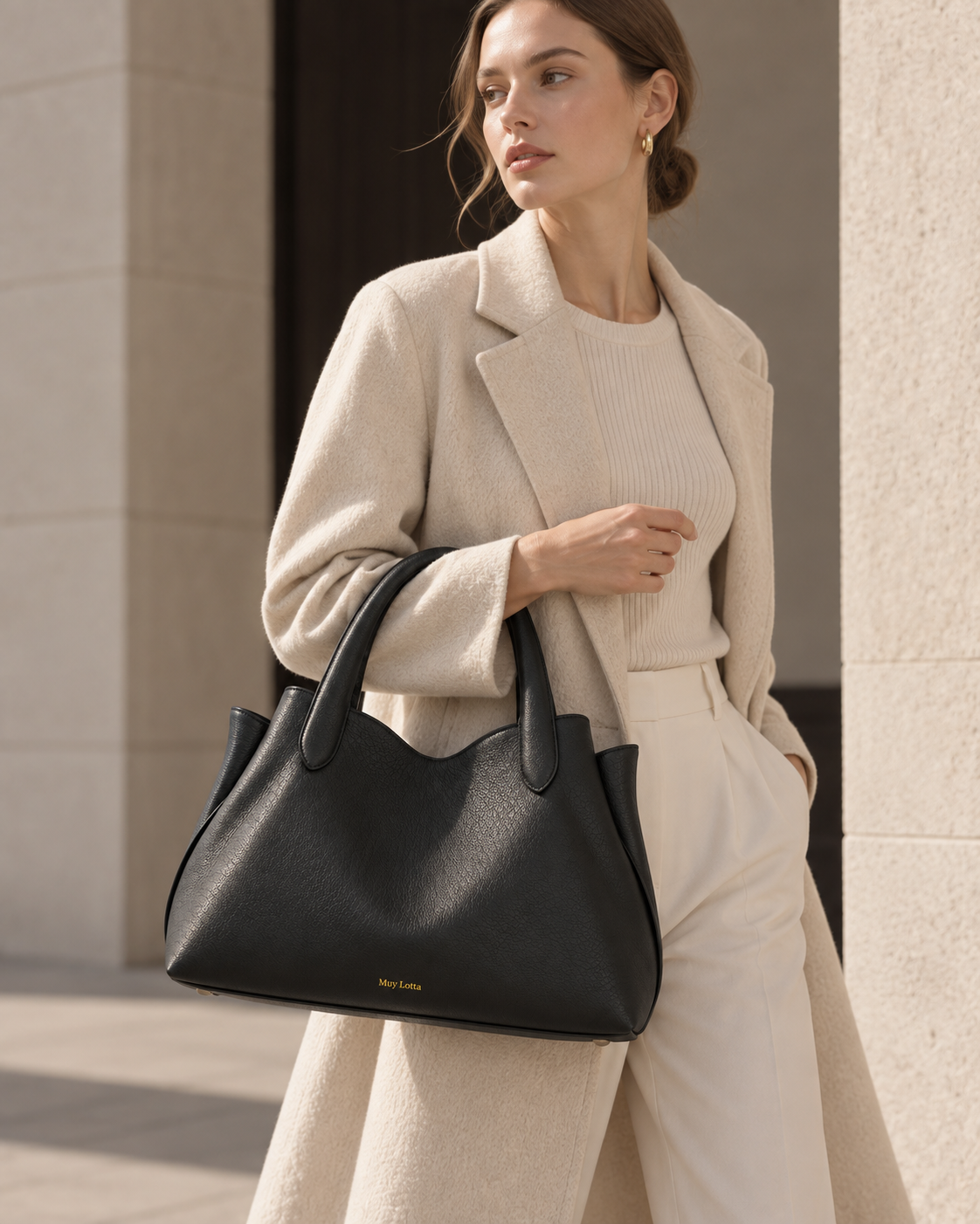 MUYLOTTA PETALVALE VALLORIA Onyx Black tote image 5