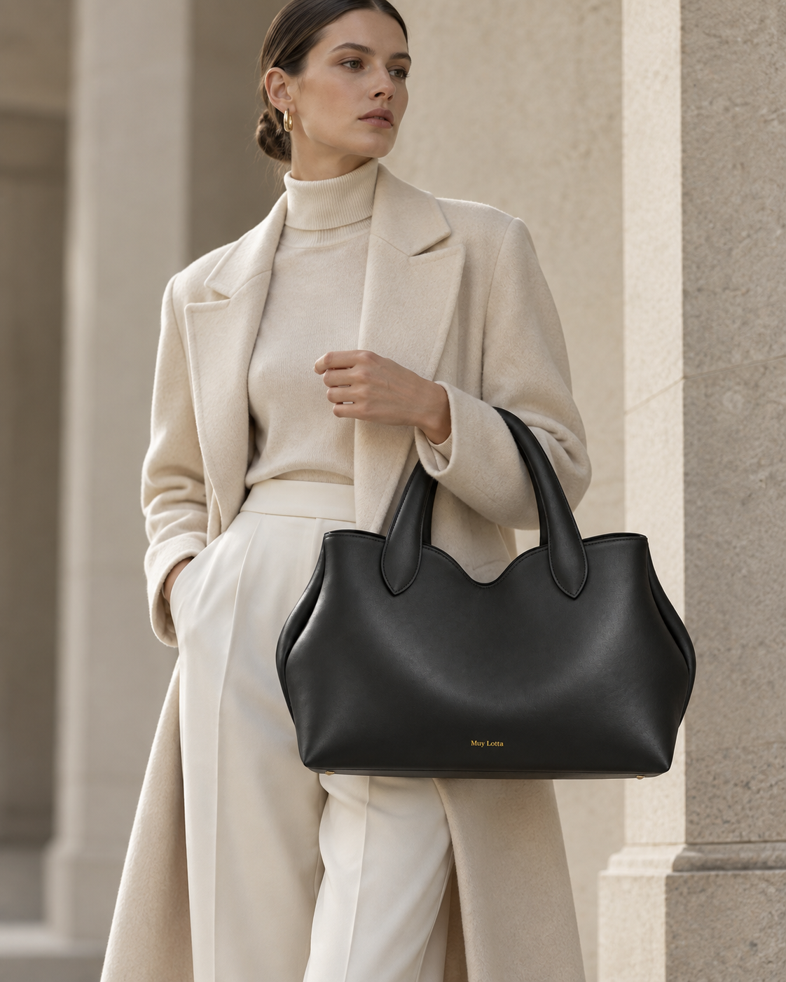 MUYLOTTA PETALVALE VALEINE Onyx Black tote image 5