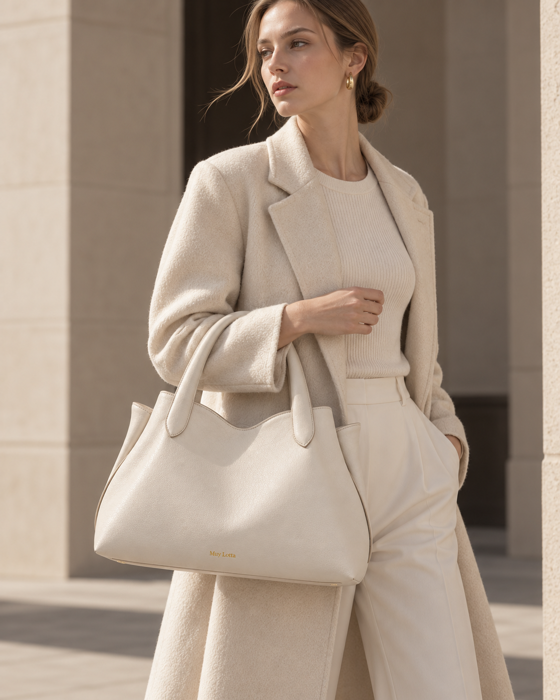 MUYLOTTA PETALVALE VALLORIA Ivory Cream tote image 5